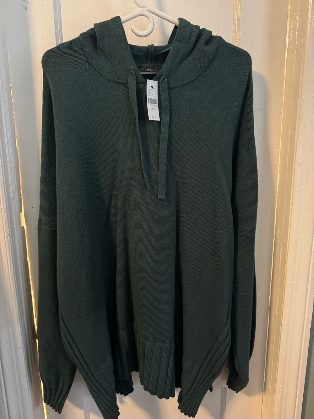 Lane Bryant Forest Green Crewneck Hooded Sweater